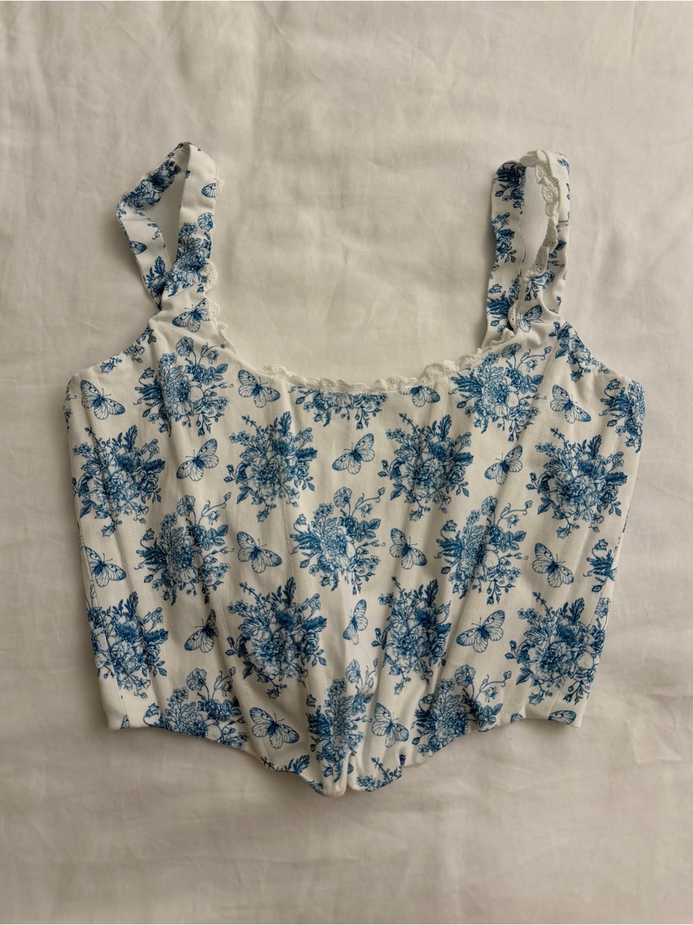 With Jean - Cindy Corset in Toile Papillon, Size XS